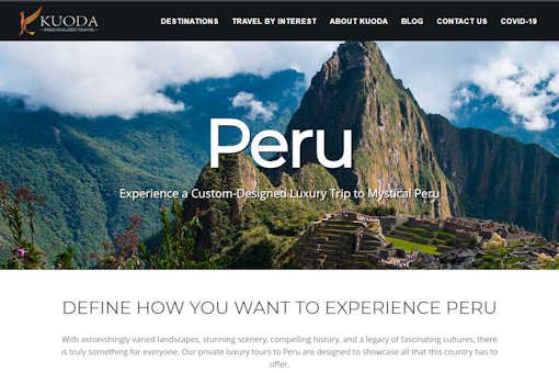 Website Preview for : Luxury Private Tours Peru Website preview thumbnail of Luxury Private Tours Peru